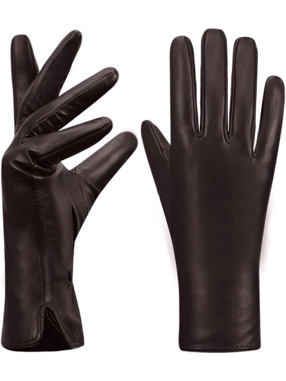 Warm Soft Nappa Lambskin Leather Gloves with Cashmere Lining for Women